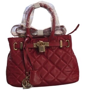 Badgley Mischka Red Quilted Crossbody Bag